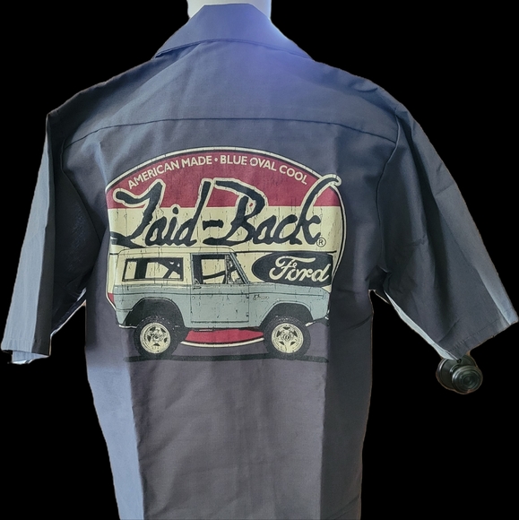 Red Kap Ford Bronco Mechanic Garage Work Shirt - Picture 1 of 3